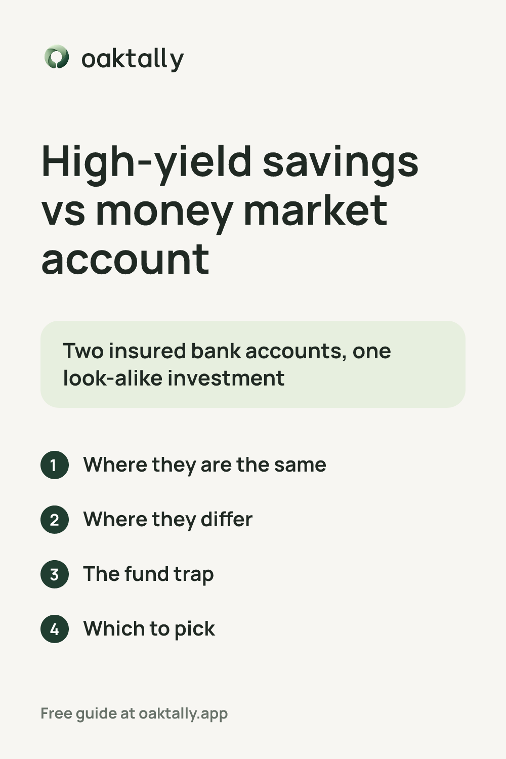 High-yield savings vs money market account: the steps from this guide on one card.