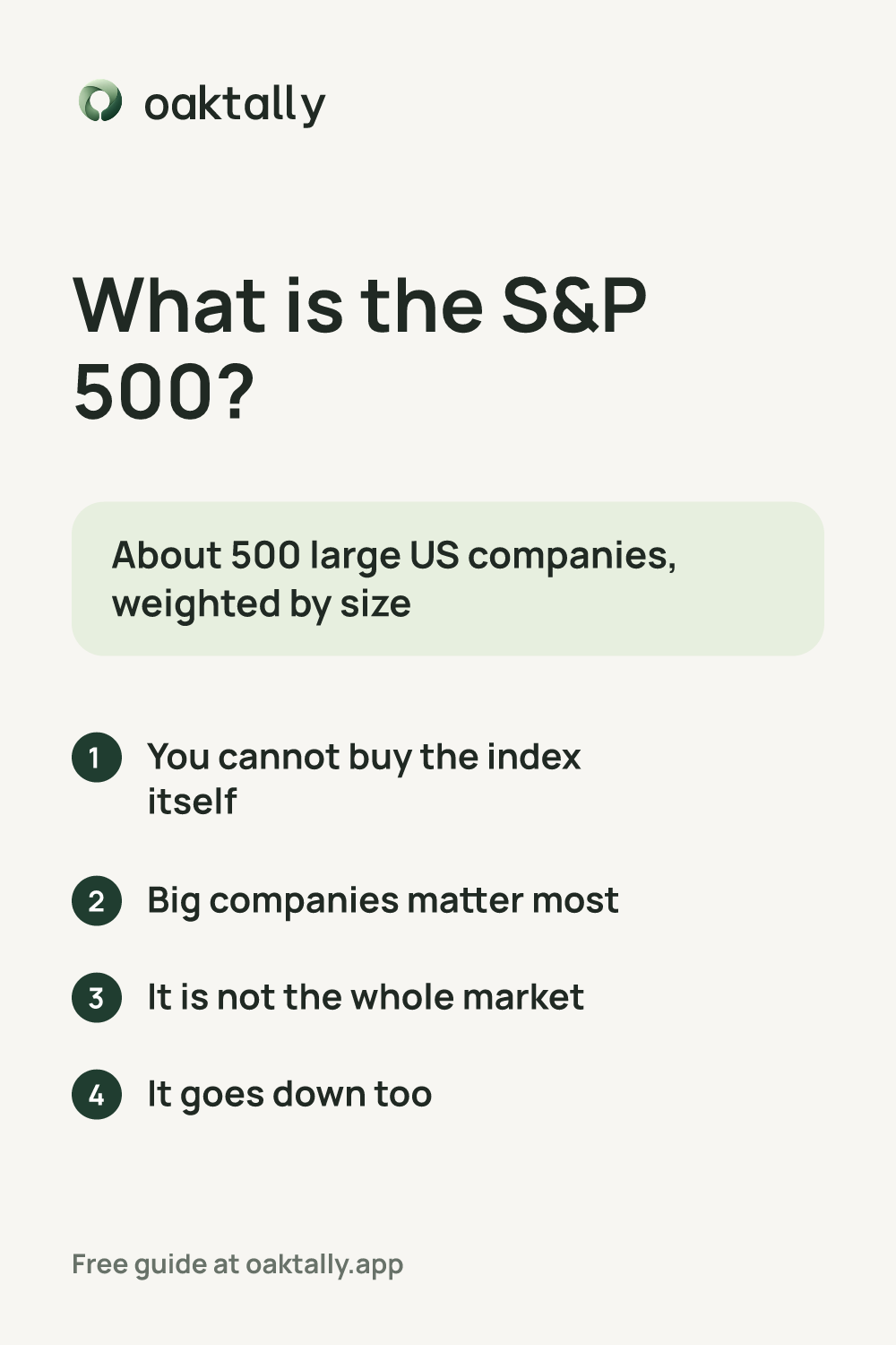 What is the S&P 500?: the steps from this guide on one card.